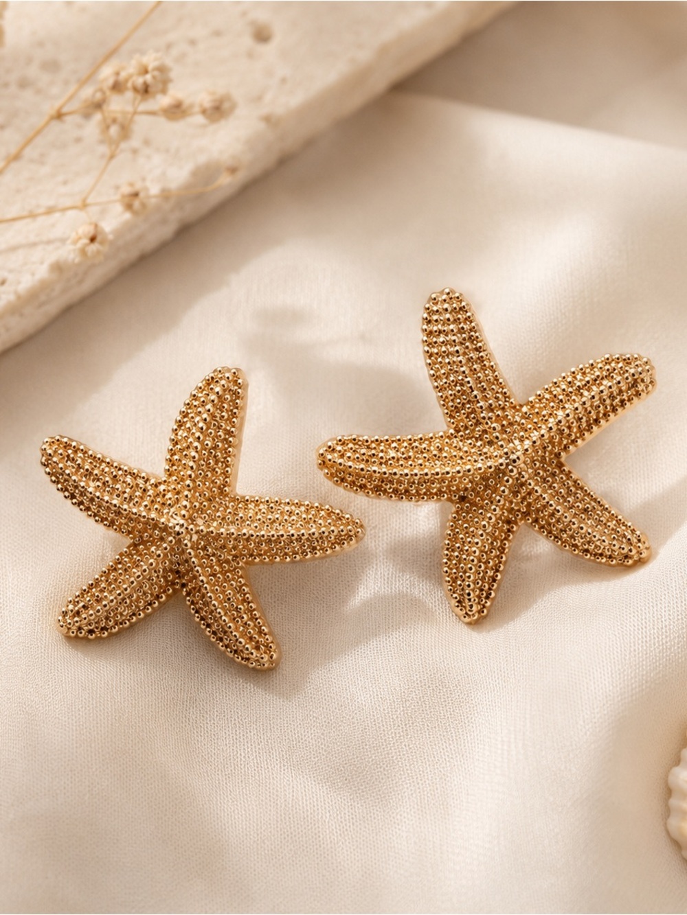 Gold Starfish Stud Earrings - Women Accessories